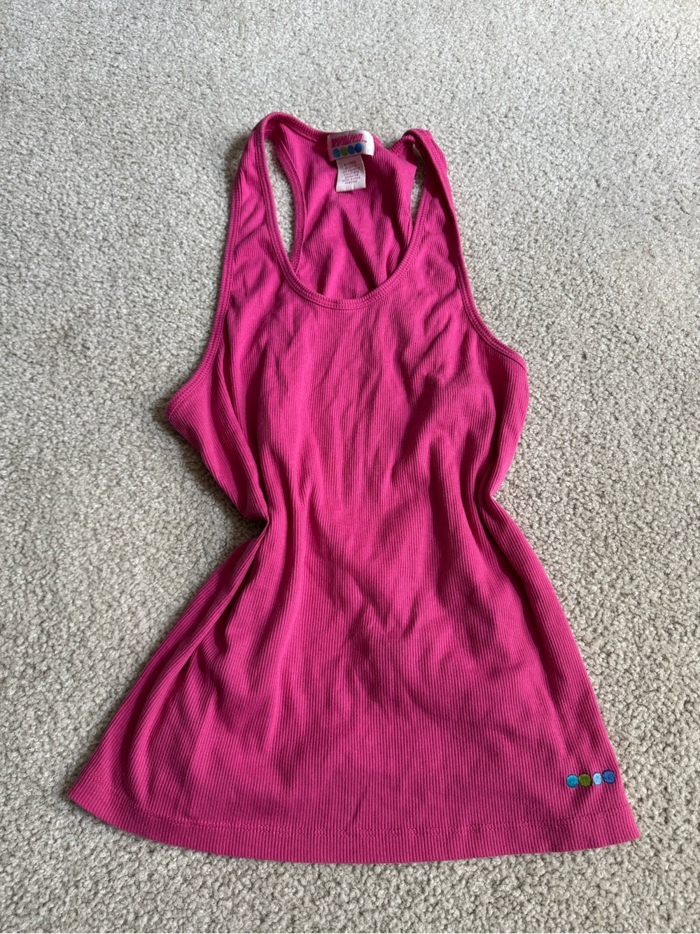 Seventeen magazine vintage 2000s y2k Fuchsia Ribbed Racerback Muscle Tank pink